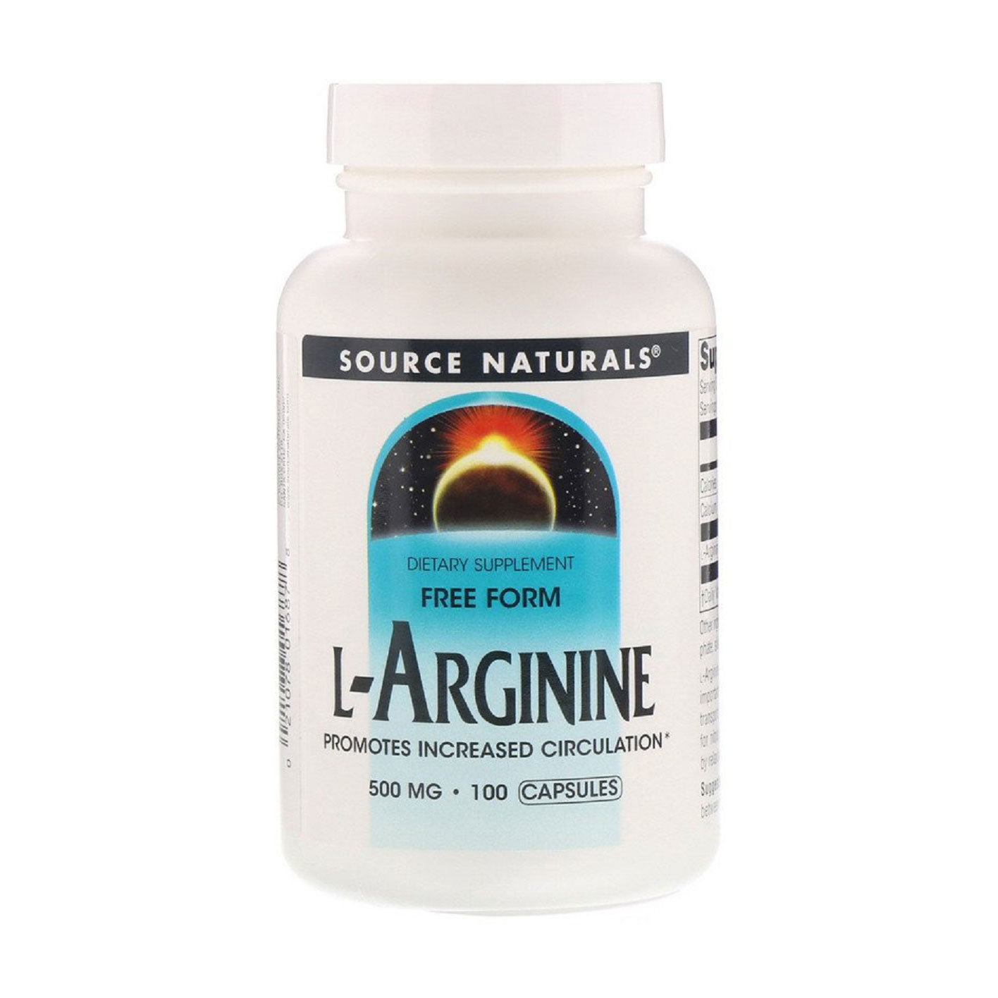 L-Аргінін Source Naturals L-Arginine 500 мг, 100 капсул